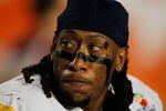 MIAMI GARDENS, FL - JANUARY 04:  Bruce Irvin #11 of the West Virginia Mountaineers looks on against the Clemson Tigers during the Discover Orange Bowl at Sun Life Stadium on January 4, 2012 in Miami Gardens, Florida.  (Photo by Streeter Lecka/Getty Images)