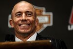 NEW YORK - MARCH 24:  Georges St-Pierre of Montreal, Quebec, Canada speaks at a press conference for UFC 111 at Radio City Music Hall on March 24, 2010 in New York City.  St-Pierre will face Dan Hardy of Nottingham UK in the Welterweight title bout.  (Photo by Jeff Zelevansky/Getty Images)