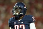 TUCSON, AZ - SEPTEMBER 17:  Wide receiver Juron Criner #82 of the Arizona Wildcats during the college football game against the Stanford Cardinal at Arizona Stadium on September 17, 2011 in Tucson, Arizona. The Cardinal defeated the Wildcats 37-10.  (Photo by Christian Petersen/Getty Images)