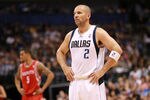 DALLAS, TX - APRIL 18:  Jason Kidd #2 of the Dallas Mavericks at American Airlines Center on April 18, 2012 in Dallas, Texas.  NOTE TO USER: User expressly acknowledges and agrees that, by downloading and or using this photograph, User is consenting to the terms and conditions of the Getty Images License Agreement. (Photo by Ronald Martinez/Getty Images)