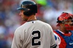ARLINGTON, TX - APRIL 23:  Derek Jeter #2 of the New York Yankees at Rangers Ballpark in Arlington on April 23, 2012 in Arlington, Texas.  (Photo by Ronald Martinez/Getty Images)
