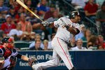 ATLANTA, GA - AUGUST 17:  Pablo Sandoval #48 of the San Francisco Giants bats against the Atlanta Braves at Turner Field on August 17, 2011 in Atlanta, Georgia.  (Photo by Kevin C. Cox/Getty Images)