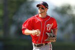 LOS ANGELES, CA - APRIL 29:  Left fielder Bryce Harper #34 of the Washington Nationals runs off the field after catching a fly ball for the third out out of the seventh inning against the Los Angeles Dodgers on April 29, 2012 at Dodger Stadium in Los Angeles, California.  The Dodgers won 2-0.  (Photo by Stephen Dunn/Getty Images)