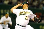 TOKYO, JAPAN - MARCH 29: Bartolo Colon #21 of the Oakland Athletics pitches against the Seattle Mariners during a MLB game at Tokyo Dome on March 29, 2012 in Tokyo, Japan. The A's defeated the Mariners 4-1.  (Photo by Koji Watanabe/Getty Images)