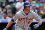 DENVER, CO - APRIL 29:  Kirk Nieuwenhuis #9 of the New York Mets takes an at bat against the Colorado Rockies at Coors Field on April 29, 2012 in Denver, Colorado. The Mets defeated the Rockies 6-5 in 11 innings.  (Photo by Doug Pensinger/Getty Images)