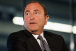 NEW YORK, NY - SEPTEMBER 27:  NHL Commissioner Gary Bettman speaks to attendees during 'Sports Teams for Social Change,' hosted by Beyond Sport United on September 27, 2011 at Yankee Stadium in the Bronx borough of New York City.  (Photo by Mike Stobe/Getty Images)
