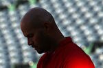 ANAHEIM, CA - APRIL 18:  First baseman Albert Pujols #5 of the Los Angeles Angels of Anaheim stands on the field during batting practice before the game against the Oakland Athletics at Angel Stadium of Anaheim on April 18, 2012 in Anaheim, California.  (Photo by Stephen Dunn/Getty Images)