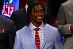 NEW YORK, NY - APRIL 26:  Robert Griffin III from Baylor smiles on stage during the first round of the 2012 NFL Draft at Radio City Music Hall on April 26, 2012 in New York City. Griffin III was selected #2 overall by the Washington Redskins.  (Photo by Al Bello/Getty Images)