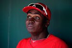GOODYEAR, AZ - MARCH 14:  Didi Gregorius #68 of the Cincinnati Reds plays in a spring training baseball game against the San Diego Padres at Goodyear Ballpark on March 14, 2012 in Goodyear, Arizona.  (Photo by Kevork Djansezian/Getty Images)