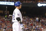 ARLINGTON, TX - APRIL 28: Craig Gentry #23 of the Texas Rangers wait to bat against the Tampa Bay Rays at Rangers Ballpark in Arlington on April 28, 2012 in Arlington, Texas. (Photo by Rick Yeatts/Getty Images)
