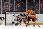 PHILADELPHIA, PA - JANUARY 02:  Henrik Lundqvist #30 of the New York Rangers makes a save on a penalty shot by Danny Briere #48 of the Philadelphia Flyers late in the third period during the 2012 Bridgestone NHL Winter Classic at Citizens Bank Park on January 2, 2012 in Philadelphia, Pennsylvania.  (Photo by Bruce Bennett/Getty Images)