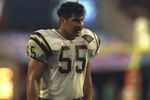 29 Jan 1995:  Linebacker Junior Seau of the San Diego Chargers looks on during Super Bowl XXIX against the San Francisco 49ers at Joe Robbie Stadium in Miami, Florida.  The 49ers won the game, 49-26. Mandatory Credit: Rick Stewart  /Allsport