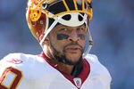 CHARLOTTE, NC - OCTOBER 23:  Jabar Gaffney #10 of the Washington Redskins waits on the sideline during their game against the Carolina Panthers at Bank of ine America Stadium on October 23, 2011 in Charlotte, North Carolina.  (Photo by Scott Halleran/Getty Images)