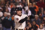 SAN FRANCISCO, CA - SEPTEMBER 03:  Conor Gillaspie #50 of the San Francisco Giants bats during a game against the Arizona Diamondbacks at AT&T Park on September 3, 2011 in San Francisco, California.  (Photo by Tony Medina/Getty Images)