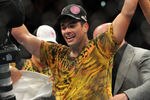 LOS ANGELES, CA - OCTOBER 24:  UFC Light Heavyweight Champion Lyoto Machida celebrates his victory over UFC Light Heavyweight challenger Mauricio Rua (not pictured) in their title fight at UFC 104 at Staples Center on October 24, 2009 in Los Angeles, California. Machida retained his title by way of unanimous decision.  (Photo by Jon Kopaloff/Getty Images)