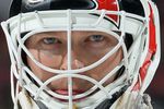 NEWARK, NJ - APRIL 02:  Martin Brodeur #30 of the New Jersey Devils looks on against the Chicago Blackhawks at the Prudential Center on April 2, 2010 in Newark, New Jersey. The Hawks defeated the Devils 2-1 after a shootout.  (Photo by Jim McIsaac/Getty Images)