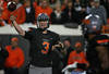 STILLWATER, OK - NOVEMBER 5:  Quarterback Brandon Weeden #3 of the Oklahoma State Cowboys throws in the first half against the Kansas State Wildcats on November 5, 2011 at Boone Pickens Stadium in Stillwater, Oklahoma.  Oklahoma State defeated Kansas State 52-45.  (Photo by Brett Deering/Getty Images)