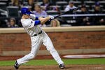 NEW YORK, NY - APRIL 20: Jason Bay #44 of the New York Mets hits a home run in the fourth inning against the San Francisco Giants at Citi Field on April 20, 2012 in the Flushing neighborhood of the Queens borough of New York City.  (Photo by Chris Trotman/Getty Images)