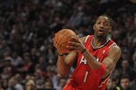 CHICAGO, IL - FEBRUARY 20: Tracy McGrady #1 of the Atlanta Hawks moves against the Chicago Bulls at the United Center on February 20, 2012 in Chicago, Illinois. The Bulls defeated the Hawks 90-79. NOTE TO USER: User expressly acknowledges and agrees that, by downloading and or using this photograph, User is consenting to the terms and conditions of the Getty Images License Agreement. (Photo by Jonathan Daniel/Getty Images)