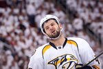 GLENDALE, AZ - APRIL 27:  Alexander Radulov #47 of the Nashville Predators reacts in Game One of the Western Conference Semifinals against the Phoenix Coyotes during the 2012 NHL Stanley Cup Playoffs at Jobing.com Arena on April 27, 2012 in Glendale, Arizona. The Coyotes defeated the Predators 4-3 in overtime.  (Photo by Christian Petersen/Getty Images)