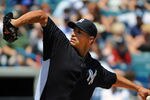 TAMPA, FL - APRIL 4: Pitcher Andy Pettitte #46 of the New York Yankees throws against the New York Mets in a spring training game April 4, 2012  at George M. Steinbrenner Field in Tampa, Florida. Pettitte last pitched in 2010. (Photo by Al Messerschmidt/Getty Images)