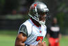 TAMPA, FL -  MAY 4:  Quarterback Jordan Jefferson #7 of the Tampa Bay Buccaneers runs upfield during a rookie practice at the Buccaneers practice facility May 4, 2012 in Tampa, Florida. (Photo by Al Messerschmidt/Getty Images)