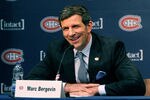 BROSSARD, CANADA - MAY 2:  Marc Bergevin speaks to the media during his introduction as the new General Manager for the Montreal Canadiens at the Bell SportsPlex on May 2, 2012 in Brossard, Quebec, Canada.  (Photo by Richard Wolowicz/Getty Images)