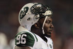 DENVER, CO - NOVEMBER 17:  Muhammad Wilkerson #96 of the New York Jets looks on against the Denver Broncos at Sports Authority Field at Mile High on November 17, 2011 in Denver, Colorado.  (Photo by Doug Pensinger/Getty Images)