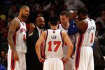 NEW YORK, NY - MARCH 20:  Mike Woodson of the New York Knicks talks with his players during a timeout in the second half against the Toronto Raptors at Madison Square Garden on March 20, 2012 in New York City.  NOTE TO USER: User expressly acknowledges and agrees that, by downloading and or using this photograph, User is consenting to the terms and conditions of the Getty Images License Agreement.  (Photo by Chris Chambers/Getty Images)
