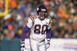 30 Dec 2001:  Wide Receiver Cris Carter #80 of the Minnesota Vikings stands ready on the line against the Green Bay Packers during the NFL game at Lambeau Field in Green Bay, Wisconsin.  The Packers defeated the Vikings 24-13.  Mandatory Credit:  Jonathan Daniel/Getty Images