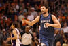 PHOENIX, AZ - MARCH 12:  Kevin Love #42 of the Minnesota Timberwolves reacts after hitting a three point shot past Steve Nash #13 of the Phoenix Suns during the NBA game at US Airways Center on March 12, 2012 in Phoenix, Arizona. The Timberwolves defeated the Suns 127-124.  NOTE TO USER: User expressly acknowledges and agrees that, by downloading and or using this photograph, User is consenting to the terms and conditions of the Getty Images License Agreement.  (Photo by Christian Petersen/Getty Images)