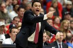 TUCSON, AZ - DECEMBER 10:  Head coach Sean Miller of the Arizona Wildcats reacts during the college basketball game against the Clemson Tigers at McKale Center on December 10, 2011 in Tucson, Arizona. The Wildcats defeated the Tigers 63-47. (Photo by Christian Petersen/Getty Images)