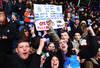 LONDON, ENGLAND - MAY 06:  Queens Park Rangers fans celebrate at the end of the Barclays Premier League match between Queens Park Rangers and Stoke City at Loftus Road on May 6, 2012 in London, England.  (Photo by Julian Finney/Getty Images)