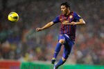BILBAO, SPAIN - NOVEMBER 06:  David Villa of FC Barcelona controls the ball during the La Liga match between Athletic Club and FC Barcelona at San Mames Stadium on November 6, 2011 in Bilbao, Spain.  (Photo by David Ramos/Getty Images)