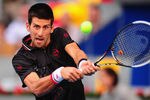 MADRID, SPAIN - MAY 08:  Novak Djokovic of Serbia in action against Daniel Gimeno-Traver of Spain in the 2nd round of the Mutua Madrilena Madrid Open at the Caja Magica on May 8, 2012 in Madrid, Spain.  (Photo by Mike Hewitt/Getty Images)
