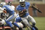 DETROIT - OCTOBER 10: Jahvid Best #44 of the Detroit Lions rushes for a first down during the fourth quarter of the game against the Chicago Bears at Ford Field on October 10, 2011 in Detroit, Michigan. The Lions defeated the Bears 24-13. (Photo by Leon Halip/Getty Images)