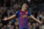 BARCELONA, SPAIN - NOVEMBER 29:  David Villa of FC Barcelona reacts during the La Liga match between FC Barcelona and Rayo Vallecano at Camp Nou on November 29, 2011 in Barcelona, Spain. Barcelona won 4-0.  (Photo by David Ramos/Getty Images)