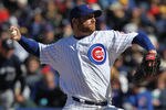CHICAGO, IL - APRIL 11:  Starting pitcher Ryan Dempster #46 of the Chicago Cubs delivers the ball against the Milwaukee Brewers at Wrigley Field on April 11, 2012 in Chicago, Illinois. The Brewers defeated the Cubs 2-1. (Photo by Jonathan Daniel/Getty Images)