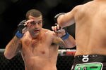 MONTREAL- MAY 8: Mauricio 'Shogun' Rua (L) looks at Lyoto Machida in their light heavyweight bout at UFC 113 at Bell Centre on May 8, 2010 in Montreal, Quebec, Canada.  (Photo by Richard Wolowicz/Getty Images)