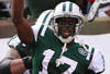 EAST RUTHERFORD, NJ - OCTOBER 23:  Plaxico Burress #17 of the New York Jets celebrates his third touchdown against the San Diego Chargers at MetLife Stadium on October 23, 2011 in East Rutherford, New Jersey.  (Photo by Nick Laham/Getty Images)