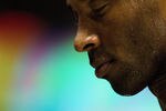 DENVER, CO - MAY 10:  Kobe Bryant #24 of the Los Angeles Lakers walks off the court during halftime against the Denver Nuggets in Game Six of the Western Conference Quarterfinals in the 2012 NBA Playoffs at Pepsi Center on May 10, 2012 in Denver, Colorado. NOTE TO USER: User expressly acknowledges and agrees that, by downloading and or using this photograph, User is consenting to the terms and conditions of the Getty Images License Agreement.  (Photo by Justin Edmonds/Getty Images)