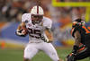 GLENDALE, AZ - JANUARY 02:  Tyler Gaffney #25 of the Stanford Cardinal runs with the ball against the Oklahoma State Cowboys during the Tostitos Fiesta Bowl on January 2, 2012 at University of Phoenix Stadium in Glendale, Arizona. Oklahoma State won 41-38 in overtime.  (Photo by Doug Pensinger/Getty Images)