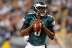 PHILADELPHIA, PA - NOVEMBER 27:  Vince Young #9 of the Philadelphia Eagles looks to pass against the New England Patriots at Lincoln Financial Field on November 27, 2011 in Philadelphia, Pennsylvania.  (Photo by Rich Schultz/Getty Images)