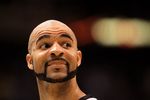 SALT LAKE CITY - APRIL 30:  Carlos Boozer #5 of the Utah Jazz smiles to the crowd during their game against the Denver Nuggets during Game Six of the Western Conference Quarterfinals of the 2010 NBA Playoffs at EnergySolutions Arena on April 30, 2010 in Salt Lake City, Utah. NOTE TO USER: User expressly acknowledges and agrees that, by downloading and or using this photograph, User is consenting to the terms and conditions of the Getty Images License Agreement.  (Photo by Ezra Shaw/Getty Images)