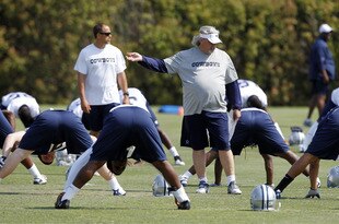 IRVING, TX - MAY 5:  Dallas Cowboys defensive coordinator Rob Ryan coaches during rookie mini camp on May 5, 2012 at the Valley Ranch Complex in Irving, Texas. (Photo by Layne Murdoch/Getty Images)