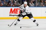 UNIONDALE, NY - FEBRUARY 11:  Rob Scuderi #7 of the Los Angeles Kings in action against the New York Islanders on February 11, 2012 at Nassau Coliseum in Uniondale, New York. The Islanders defeated the Kings 2-1 in overtime.  (Photo by Jim McIsaac/Getty Images)