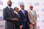 LOS ANGELES, CA - FEBRUARY 20:  NBA players Kevin Garnett, Rajon Rondo, Paul Pierce and Ray Allen arrive to the T-Mobile Magenta Carpet at the 2011 NBA All-Star Game on February 20, 2011 in Los Angeles, California.  (Photo by Alberto E. Rodriguez/Getty Images)