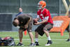 BEREA, OH - MAY 12: Quarterback Brandon Weeden #3 of the Cleveland Browns during the second day of minicamp at Cleveland Browns training facility on May 12, 2012 in Berea, Ohio. (Photo by Jason Miller/Getty Images)