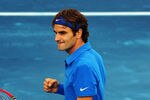 MADRID, SPAIN - MAY 12:  Roger Federer of Switzerland celebrates matchpoint over Janko Tipsarevic of Serbia in his semi final match during the Mutua Madrilena Madrid Open tennis tournament at the Caja Magica on May 12, 2012 in Madrid, Spain.  (Photo by Jasper Juinen/Getty Images)