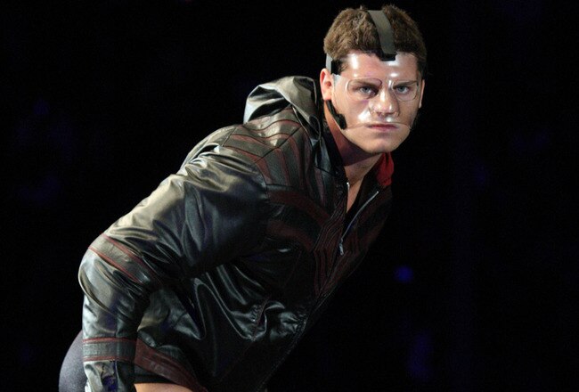 DURBAN, SOUTH AFRICA - JULY 08:  WWE Superstar Cody Rhodes is introduced during the WWE Smackdown Live Tour at Westridge Park Tennis Stadium on July 08, 2011 in Durban, South Africa.  (Photo by Steve Haag/Gallo Images/Getty Images)